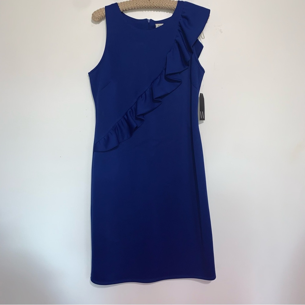 Elegant Royal Blue Sleeveless Dress Large Wrapper